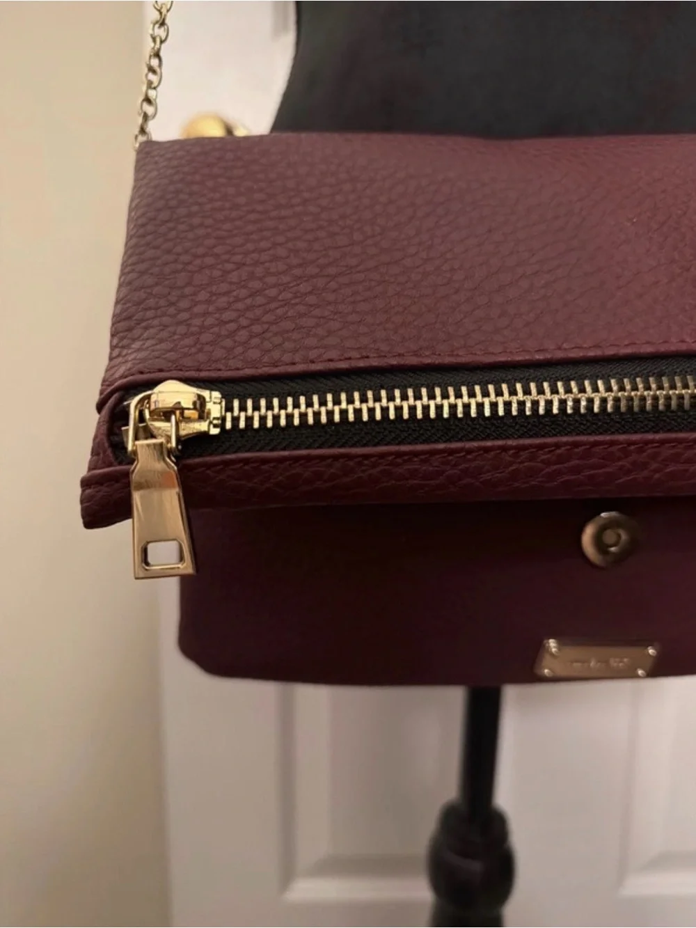 Nine West Women's Fold-Over Chain Shoulder Bag - Burgundy